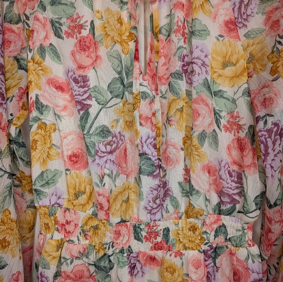 STORIA Floral Ruffle Mini Dress - Spring Garden Vibes - Size Small - Picture 7 of 13